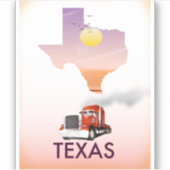 Texas Kaart Grote Vrachtwagen Sticker (Voorkant)