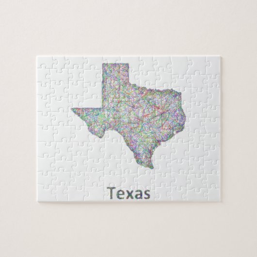 Texas-kaart Legpuzzel (Horizontaal)