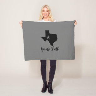 Texas Kaart Lone Star State Howdy Y'all Fleece Deken