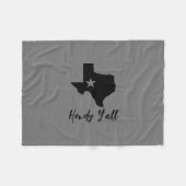Texas Kaart Lone Star State Howdy Y'all Fleece Deken (Voorkant (Horizontaal))