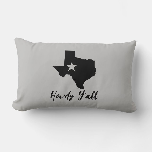 Texas kaart Lone Star State Howdy Y'all  Kussen (Voorkant)
