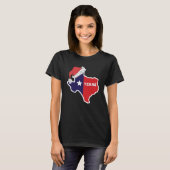Texas Kaart met Santa Hat Kerstmis Mannen Vrouwen T-shirt (Voorkant volledig)