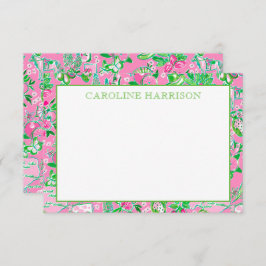 Texas Kaart Roze & Groen Preppy Patroon Gepersonal