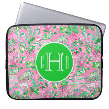 Texas Kaart Roze & Groene Preppy Patroon Monogramm