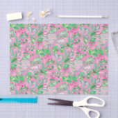 Texas Kaart Roze & Groene Preppy Patroon Tissuepapier (Craft)