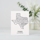 Texas kaart van de staatswegen - de Lone star stat (Staand voorkant)