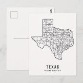 Texas kaart van de staatswegen - de Lone star stat (Voorkant / Achterkant)