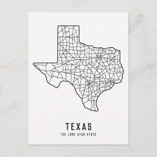 Texas kaart van de staatswegen - de Lone star stat (Voorkant)