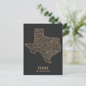 Texas kaart van de staatswegen - de Lone star stat (Staand voorkant)