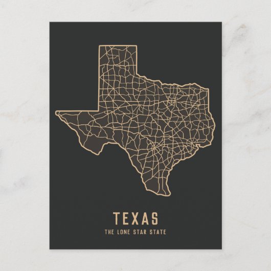 Texas kaart van de staatswegen - de Lone star stat (Voorkant)