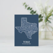 Texas kaart van de staatswegen - de Lone star stat (Staand voorkant)