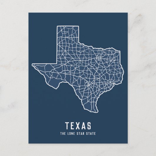 Texas kaart van de staatswegen - de Lone star stat (Voorkant)