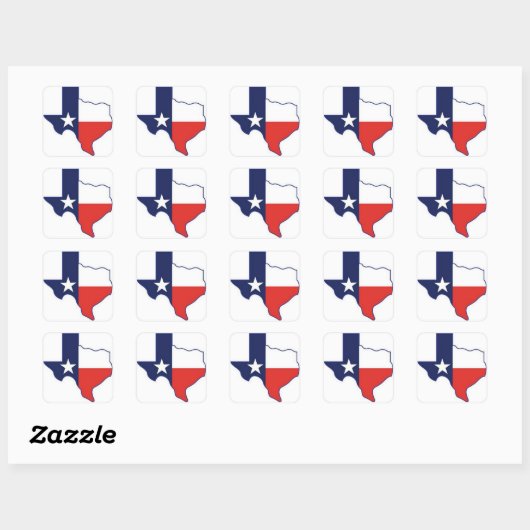 TEXAS KAART VIERKANTE STICKER (Vel)