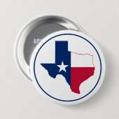Texas kaart vlag knop ronde button 7,6 cm (Voorkant /achterkant)