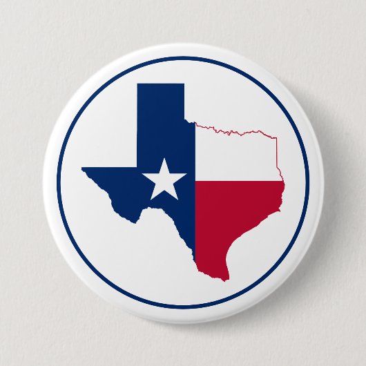 Texas kaart vlag knop ronde button 7,6 cm (Voorkant)