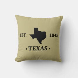 Texas kaart zwart de eenzame sterrenstaat kussen