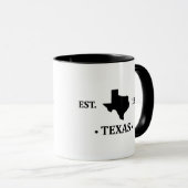 Texas kaart zwart de eenzame sterrenstaat mok (Voorkant rechts)