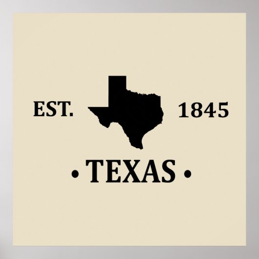 Texas kaart zwart de eenzame sterrenstaat poster (Voorkant)
