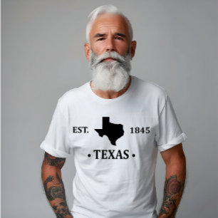 Texas kaart zwart de eenzame sterrenstaat t-shirt