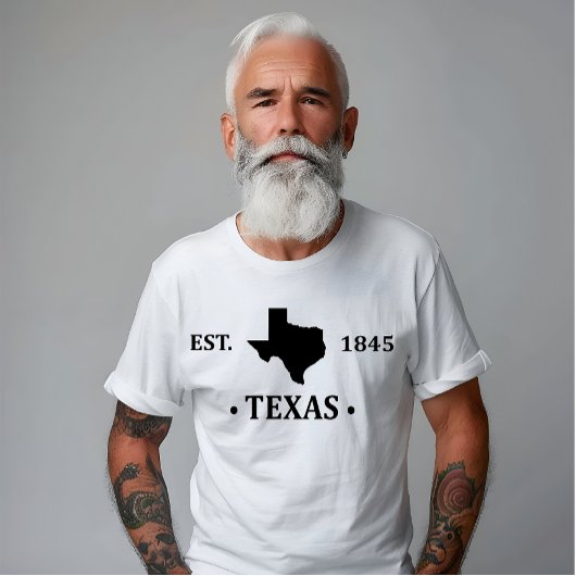 Texas kaart zwart de eenzame sterrenstaat t-shirt