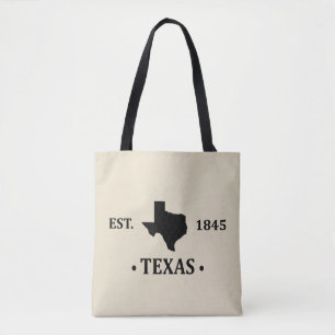 Texas kaart zwart de eenzame sterrenstaat tote bag