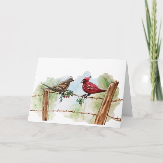 Texas Kardinaal Kerstfeest Kaart (Voorkant)