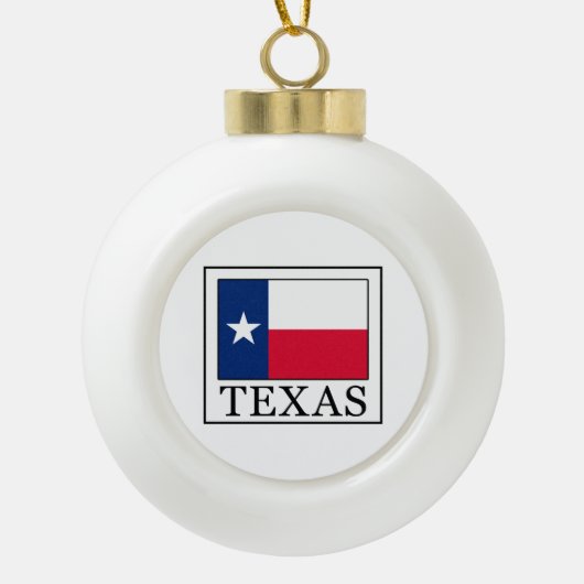 Texas Keramische Bal Ornament (Voorkant)