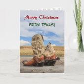 Texas kerst Cowboy Boot Feestdagen Kaart (Voorkant)