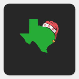 Texas Kerst Leuke Kerstcadeau Groene US State Vierkante Sticker