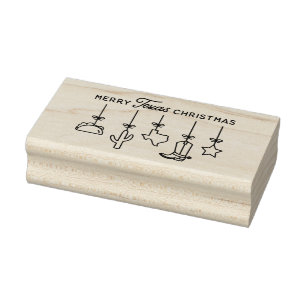 Texas Kerst Ornamenten Rubberstempel
