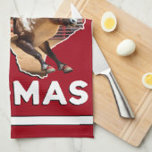 Texas Kerst Vrolijk Texmas Santa Rendier Rodeo Theedoek (Quarter Fold)