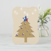 Texas kerstboomkaart feestdagenkaart (Staand voorkant)