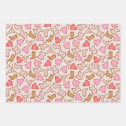 Texas Kerstkoekjes Inpakpapier Vel (Voorkant 2)