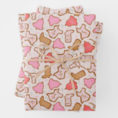 Texas Kerstkoekjes Inpakpapier Vel (In situ)