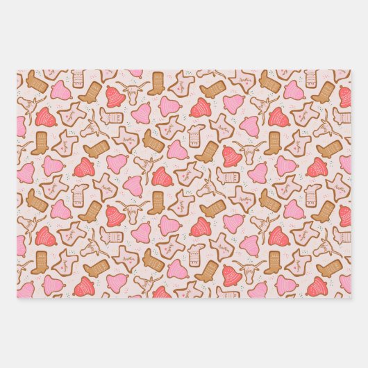 Texas Kerstkoekjes Inpakpapier Vel (Voorkant)