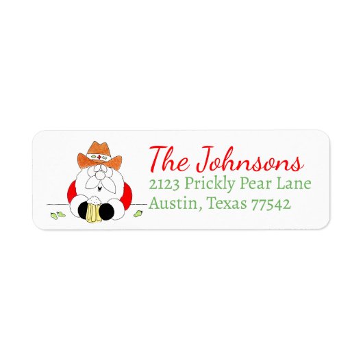 Texas Kerstman Etiket (Voorkant)