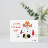 Texas Kerstman Kerstkaart Feestdagenkaart (Staand voorkant)