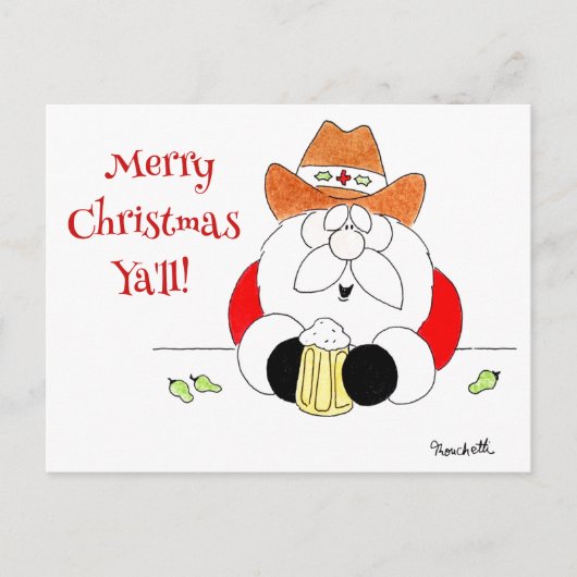 Texas Kerstman Kerstkaart Feestdagenkaart (Voorkant)
