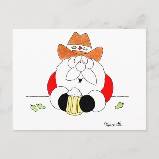 Texas Kerstman Kerstkaart Feestdagenkaart (Voorkant)