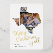 Texas Kerstmis | Fotocollage Folie Feestdagenkaart (Voorkant)