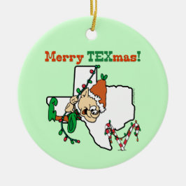 Texas Kerstmis Keramisch Ornament