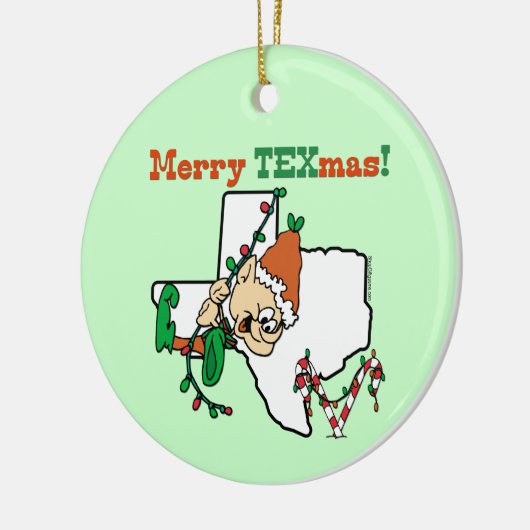 Texas Kerstmis Keramisch Ornament (Links)