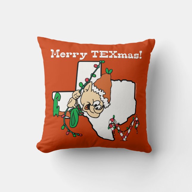Texas Kerstmis Kussen (Voorkant)