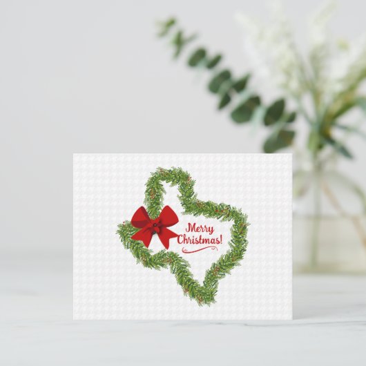 Texas Kerstmis met Red Bow Briefkaart (Staand voorkant)