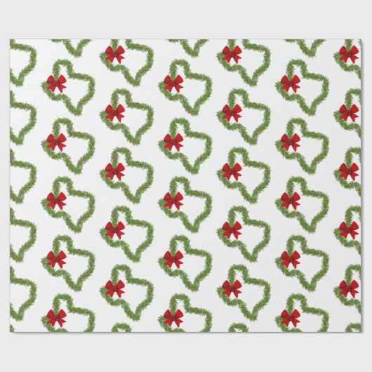 Texas Kerstmis met Red Bow Cadeaupapier (Vlak)