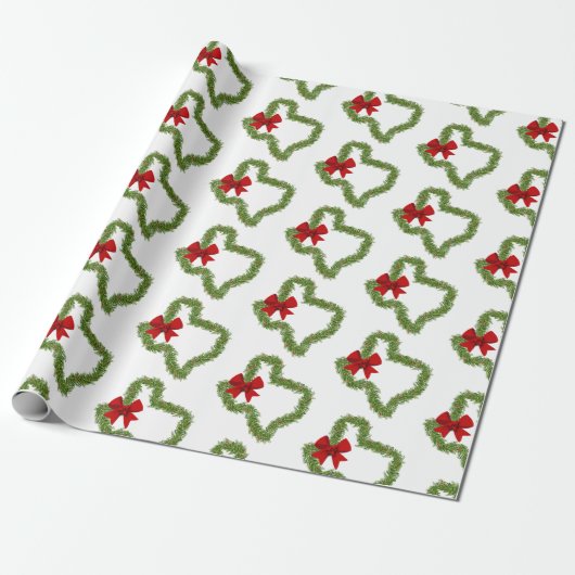 Texas Kerstmis met Red Bow Cadeaupapier (Uitgerold)