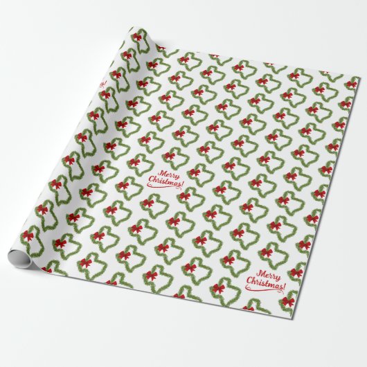 Texas Kerstmis met Red Bow Cadeaupapier (Uitgerold)