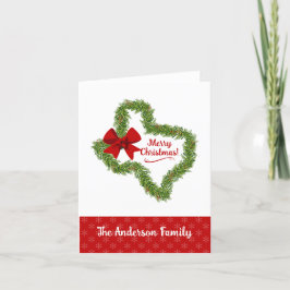 Texas Kerstmis met Red Bow Feestdagen Kaart