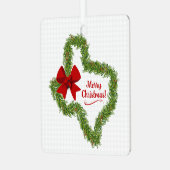 Texas Kerstmis met Red Bow-foto Metalen Ornament (Voorkant links)