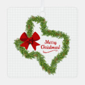 Texas Kerstmis met Red Bow-foto Metalen Ornament (Voorkant)